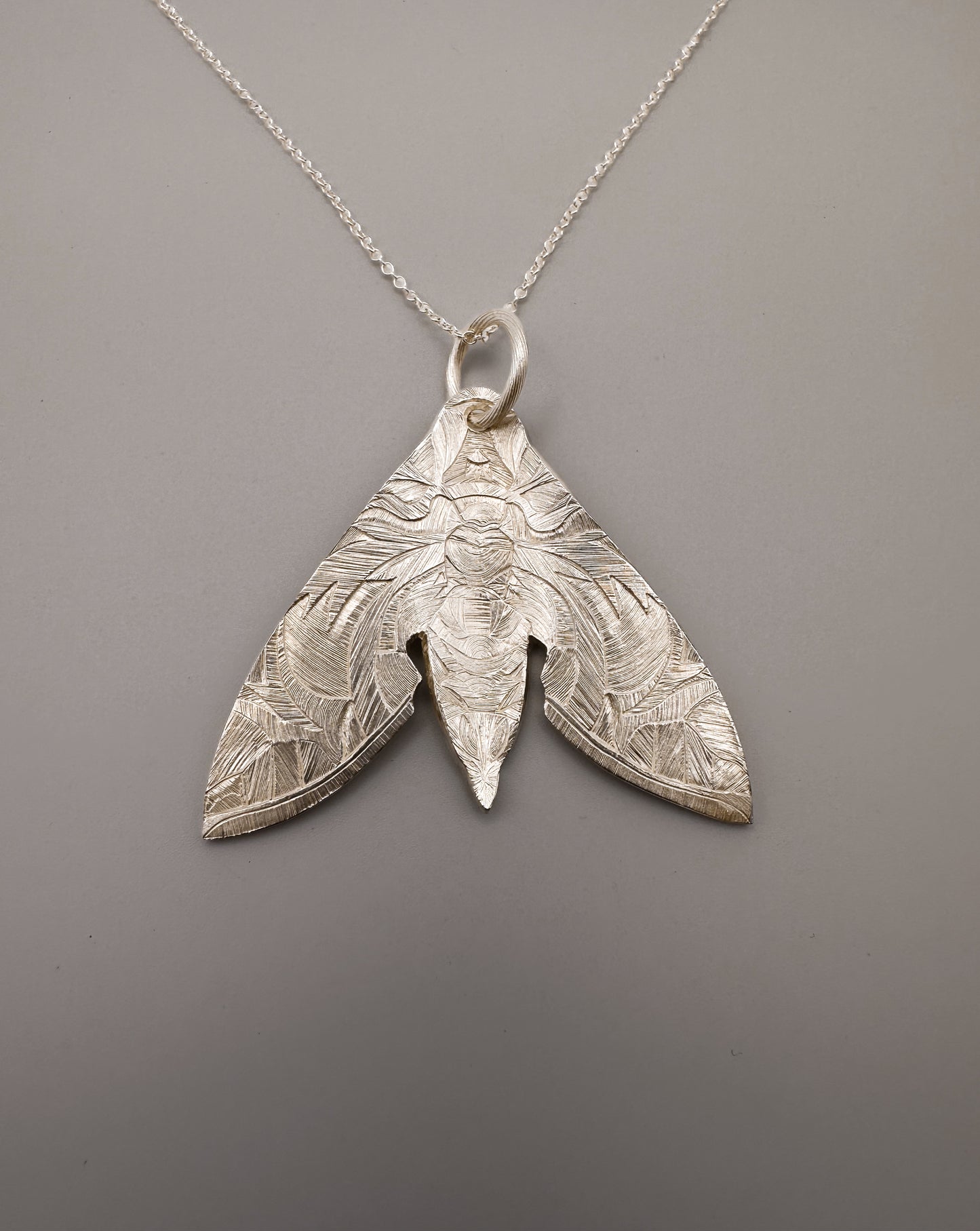 Silver Hawk Moth Pendant