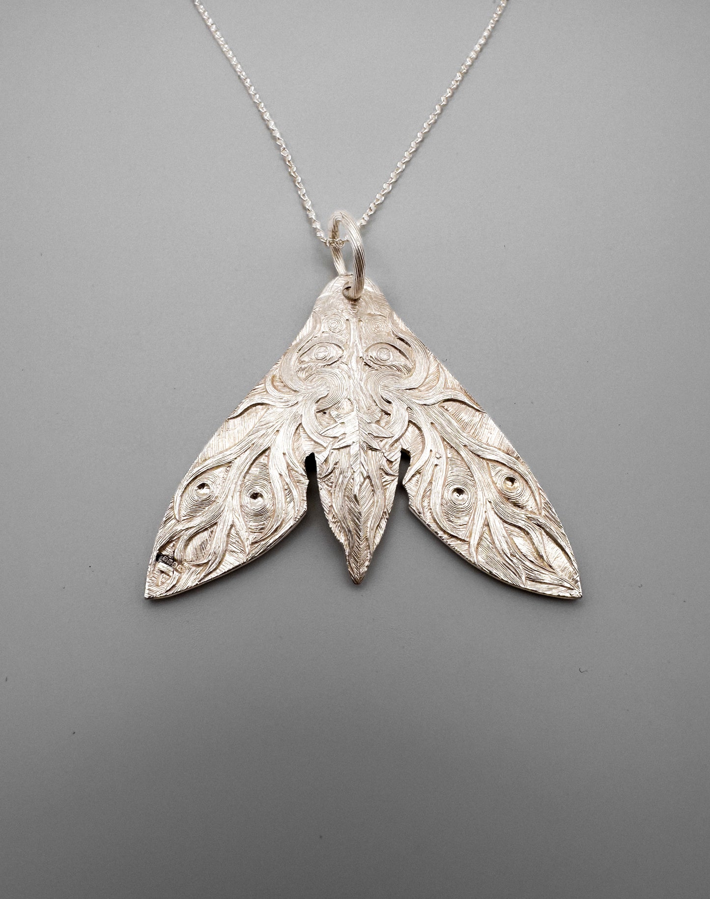 Silver Hawk Moth Pendant