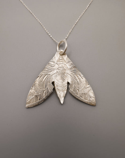 Silver Hawk Moth Pendant