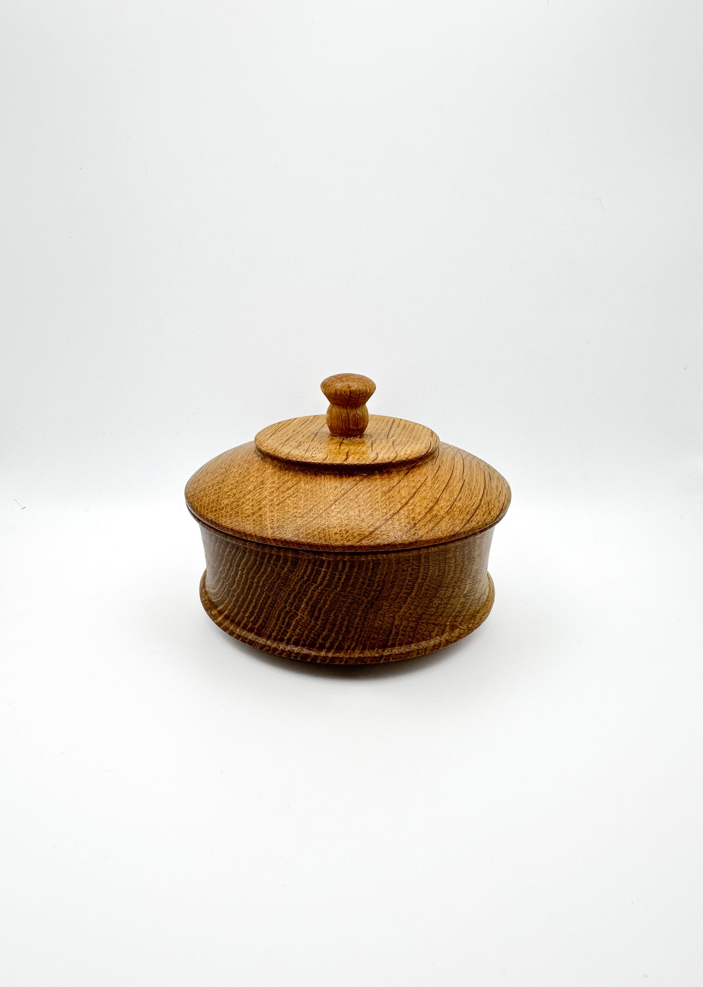Lidded oak bowl